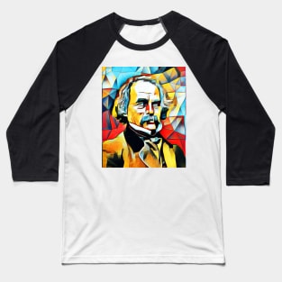 Nathaniel Hawthorne Abstract Portrait | Nathaniel Hawthorne Abstract Artwork 15 Baseball T-Shirt